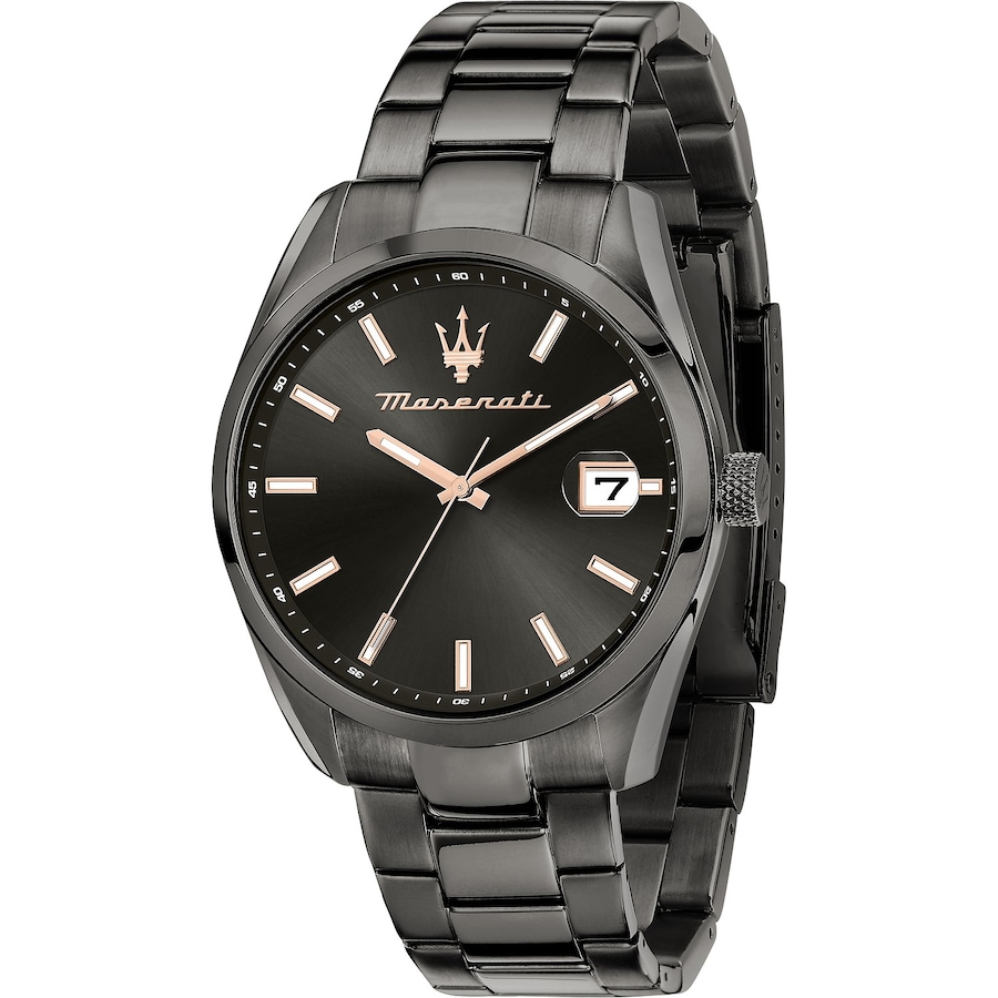 Maserati Herrenuhr Edelstahl, Edelstahl grau Herren