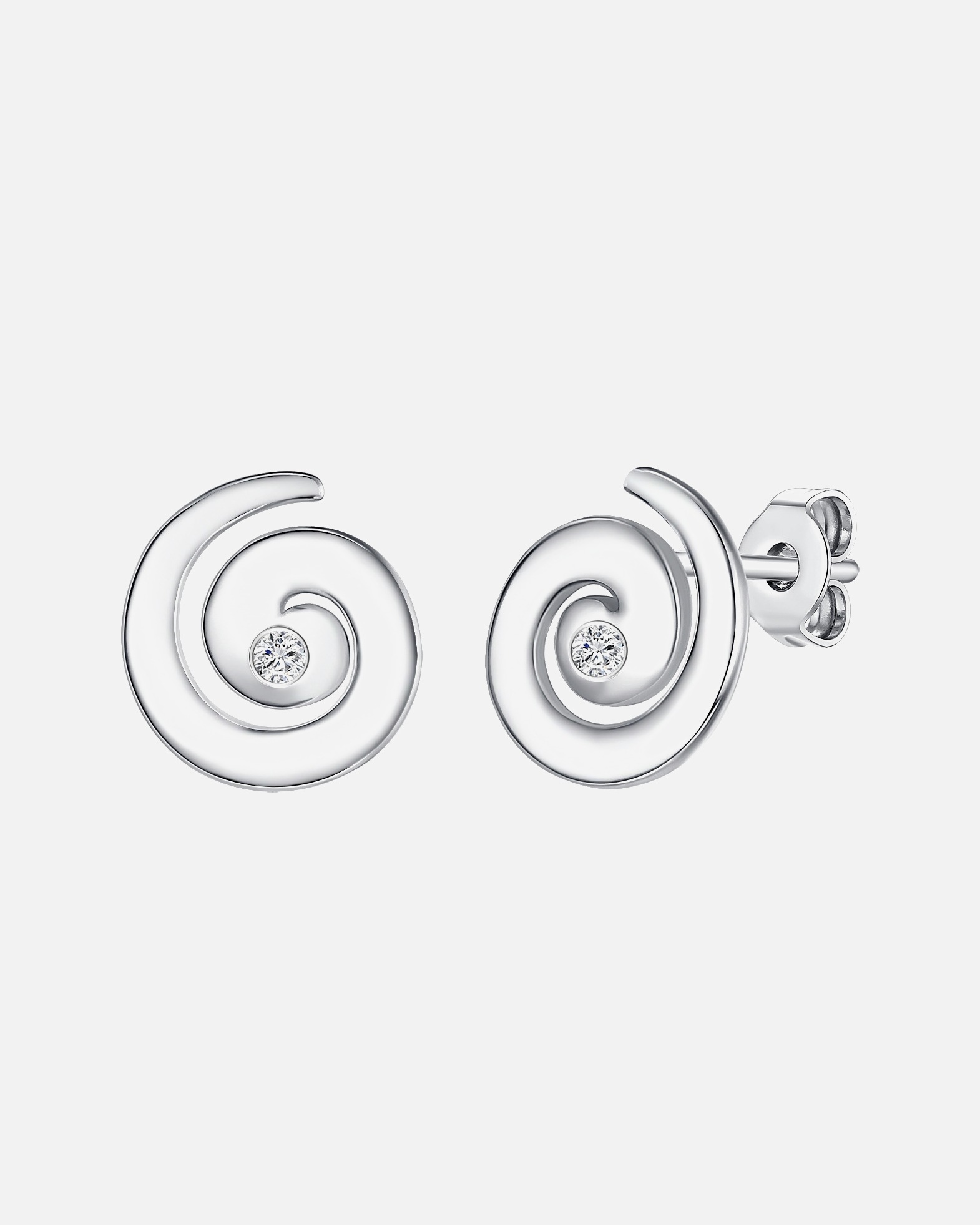 Ohrringe für Weiblich Lulu & Jane Diamant-Ohrstecker Sterling Silber Diamant in Silber 7,1 mm