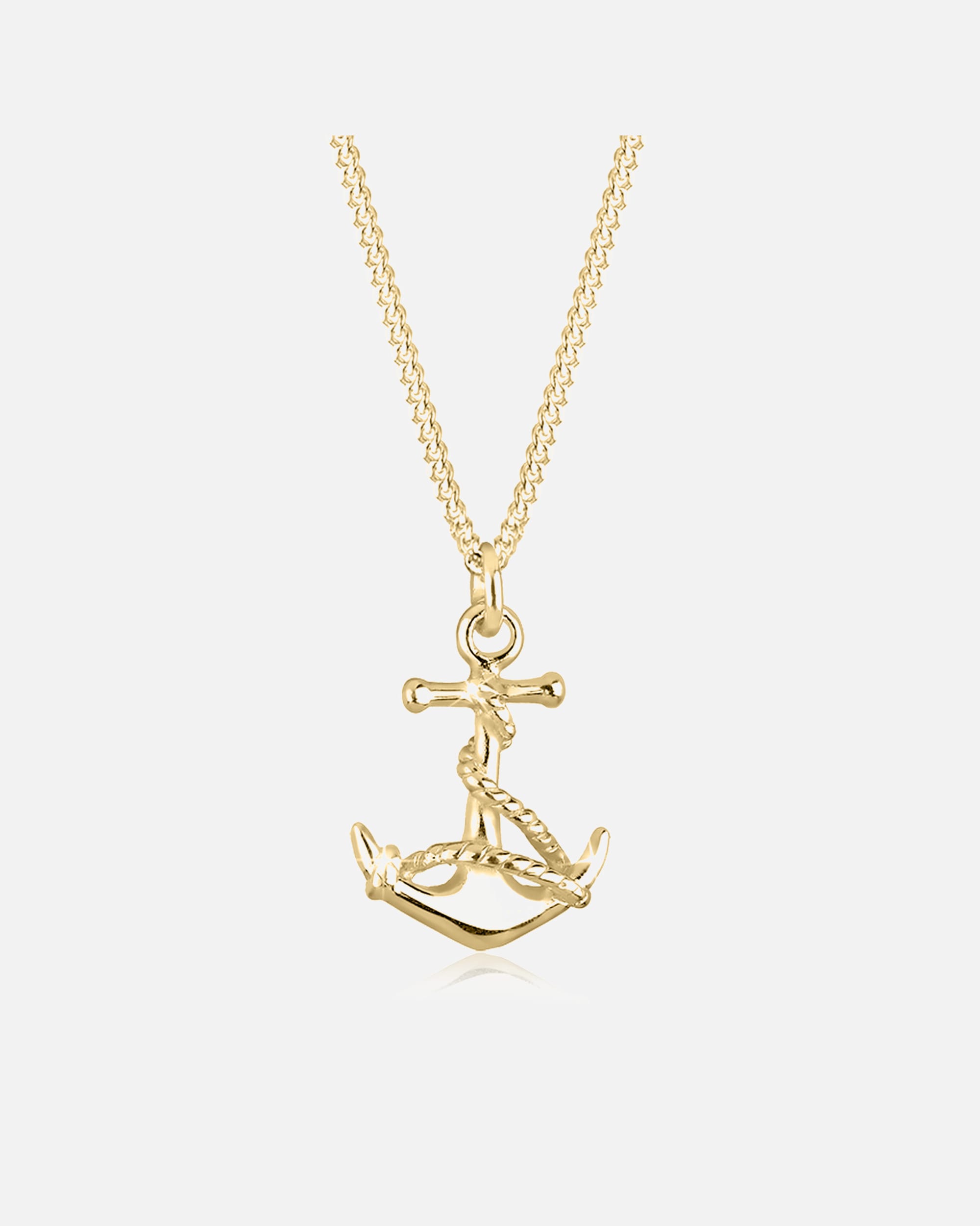 Halskette für Weiblich Elli Anker Symbol Maritim Meer 925 Sterling Silber goldfarben