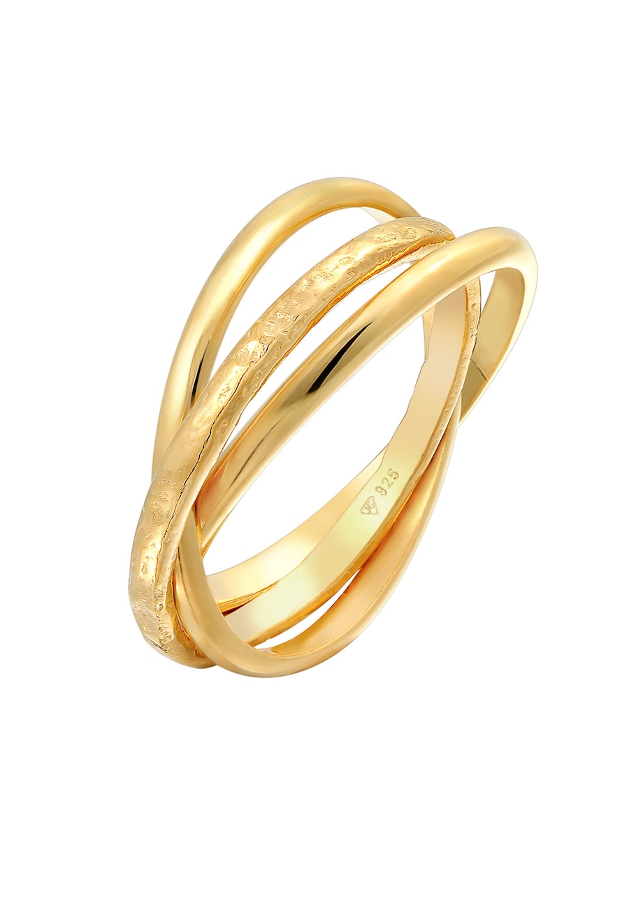 Elli Basic Wickelring Trend Trinity 925 Silber 54 Damen