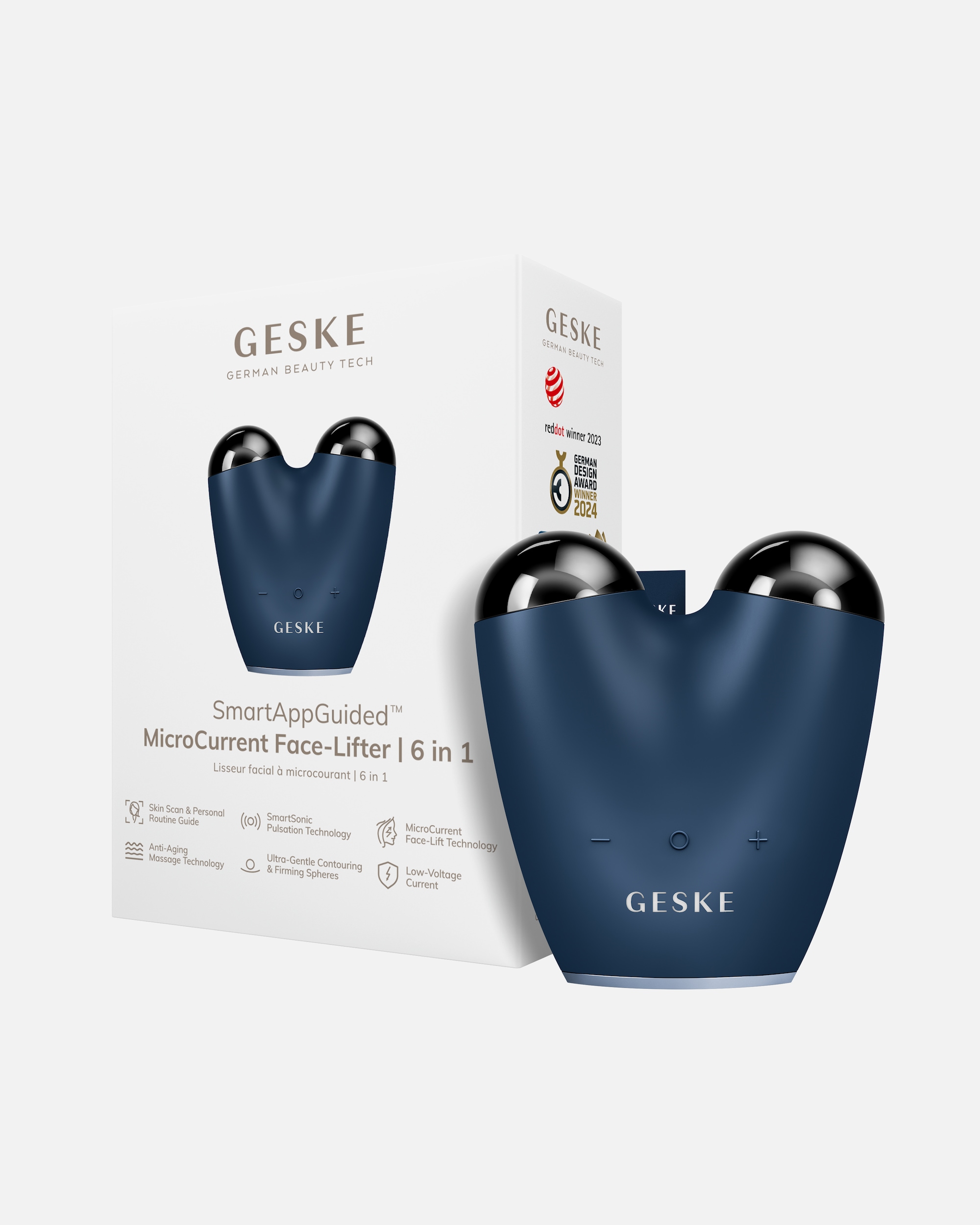 Multifunktionsgerät für Unisex GESKE SmartAppGuided™ MicroCurrent Face-Lifter | 6 in 1 Midnight