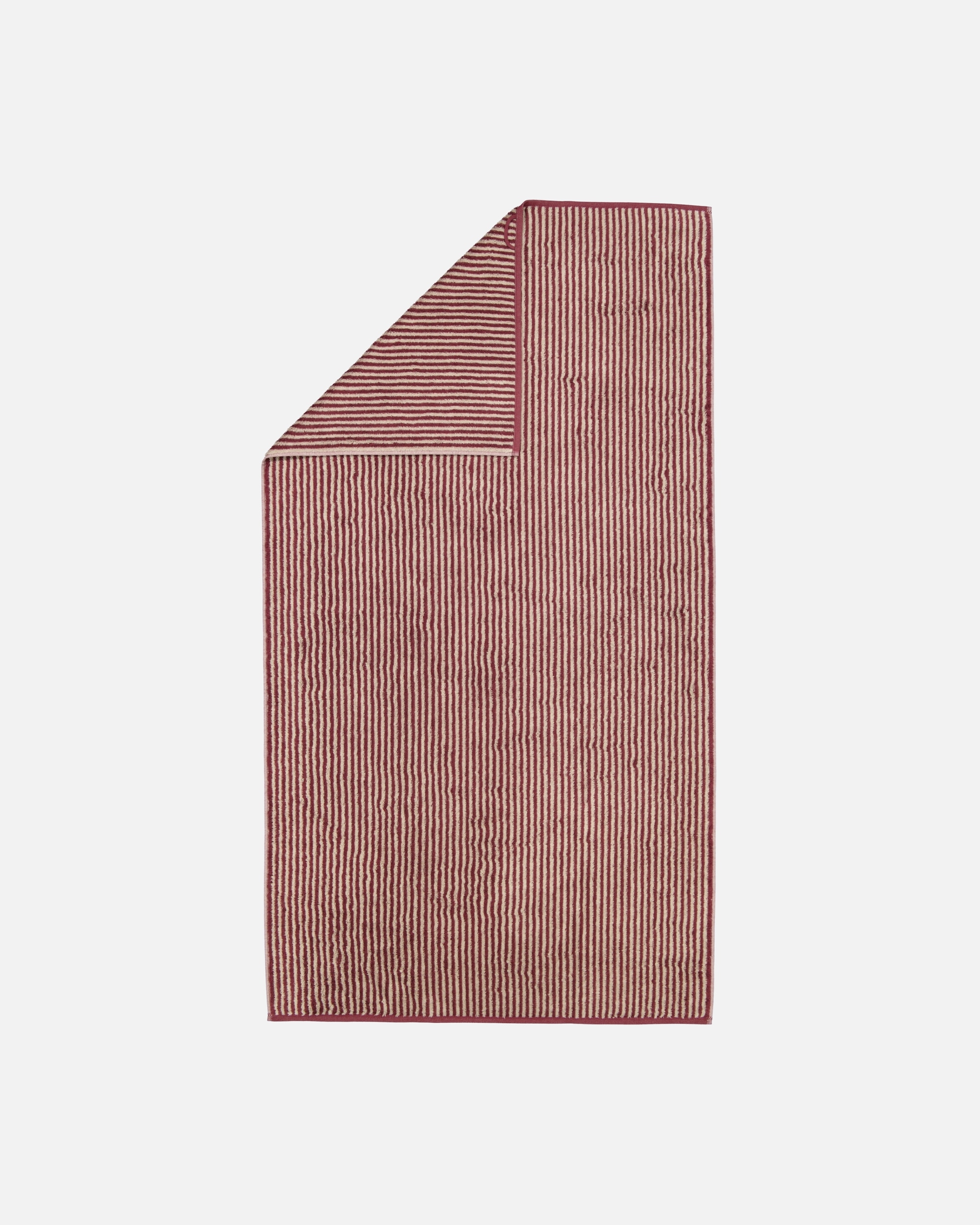 Handtuch für Unisex Cawö Cawö Handtücher Two-Tone Stripes 480 bordeaux - 23 Duschtuch 80x150 cm