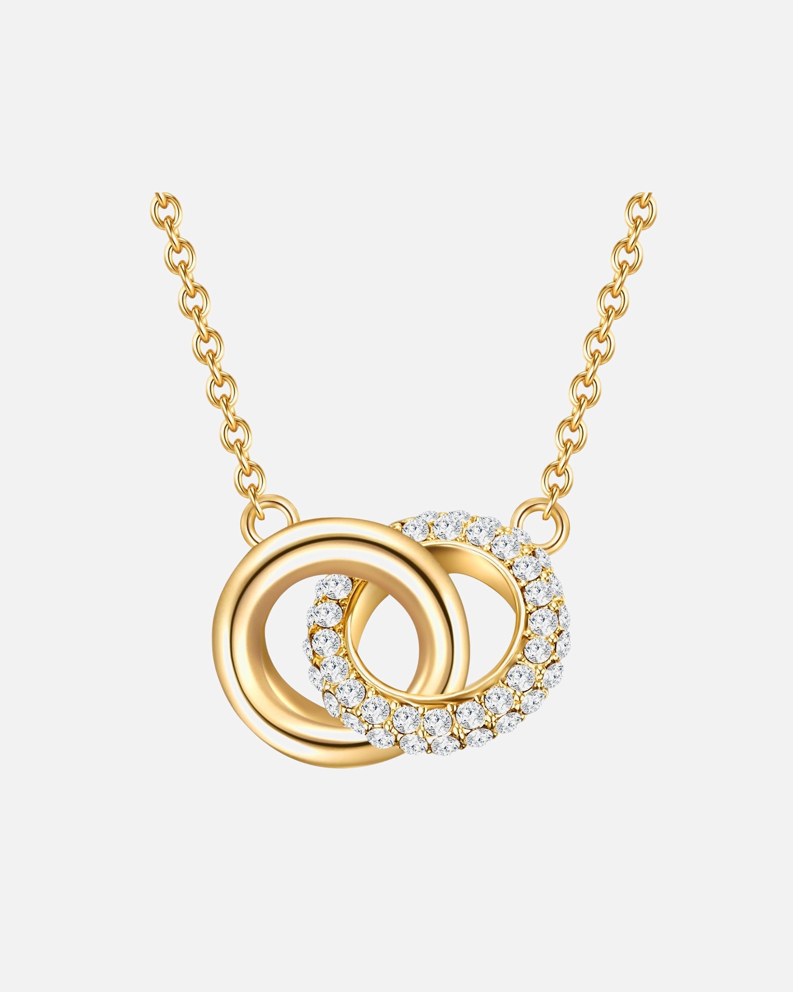 Halskette für Weiblich Lulu & Jane Halskette Metall-Legierung verziert mit Kristallen von Swarovski® in Gelbgold Gold
