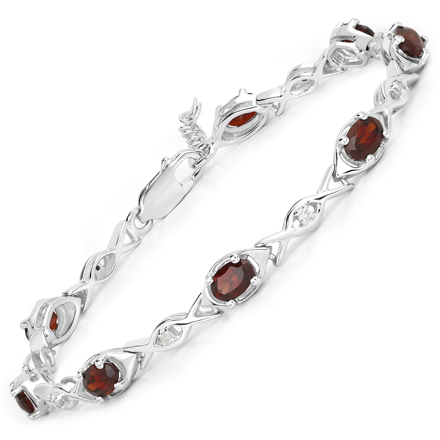 Vira Jewels Armband 925/- Sterling Silber Granat 4,206 ct. 19,0cm Damen