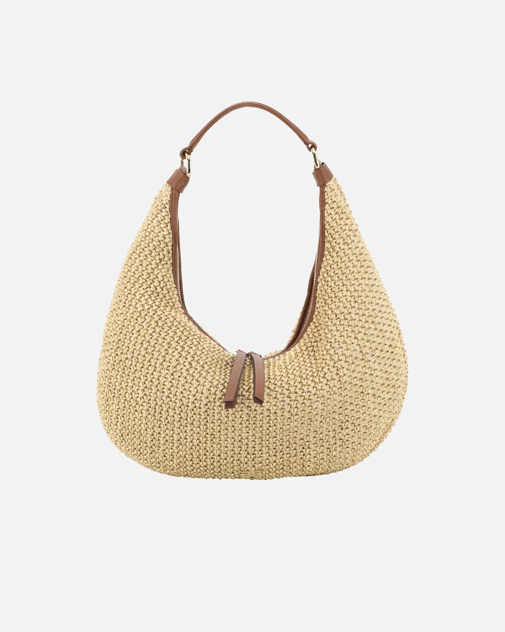 Tasche für Weiblich abro Beuteltasche Nana Small Raffia Maglia Natural Nut