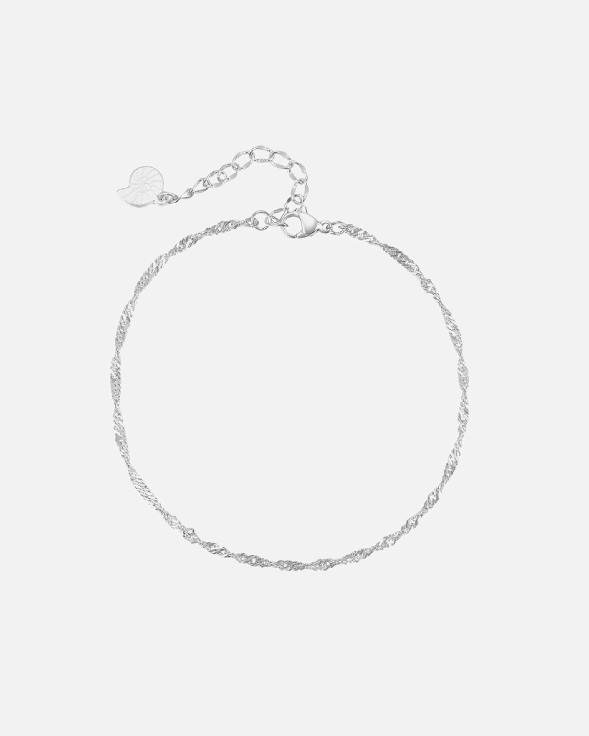 Fußschmuck für Weiblich Hey Happiness Default Brand Line Feine Singapur Fußkette, aus Edelstahl Silber