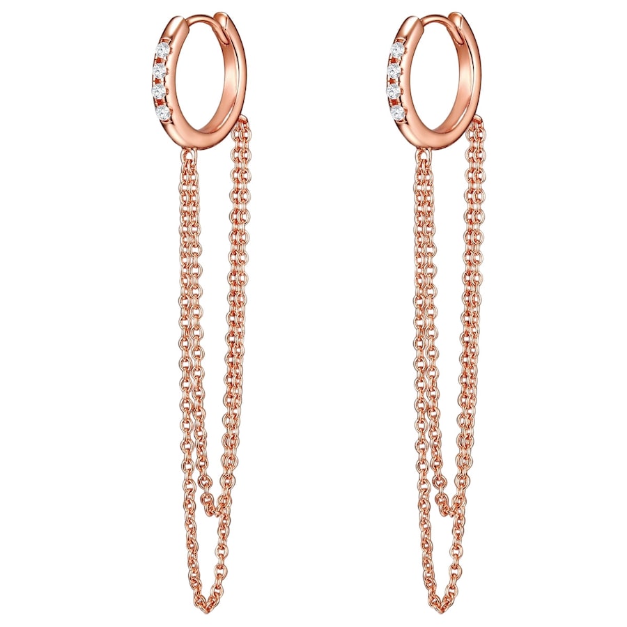 Glanzstücke München Creolen Sterling Silber Zirkonia in Roségold 62,0 mm Damen