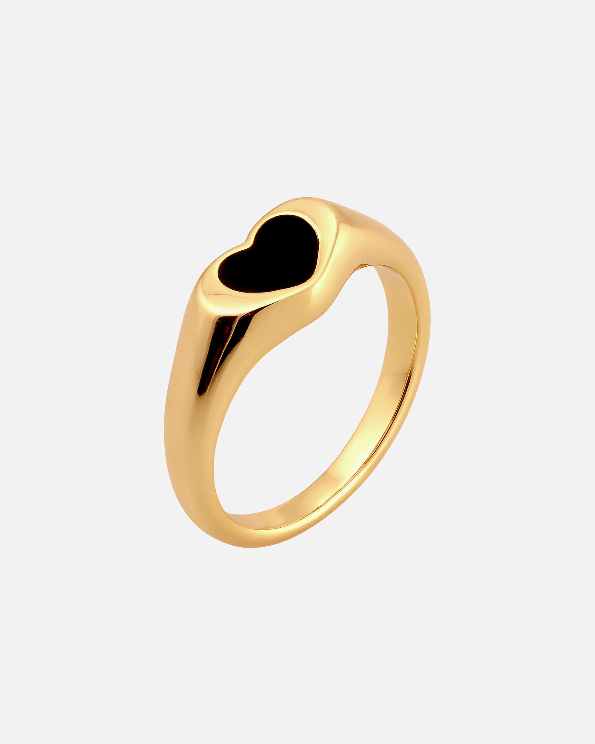 Ring für Weiblich Elli Siegelring Herz Emaille Goldfarben 54