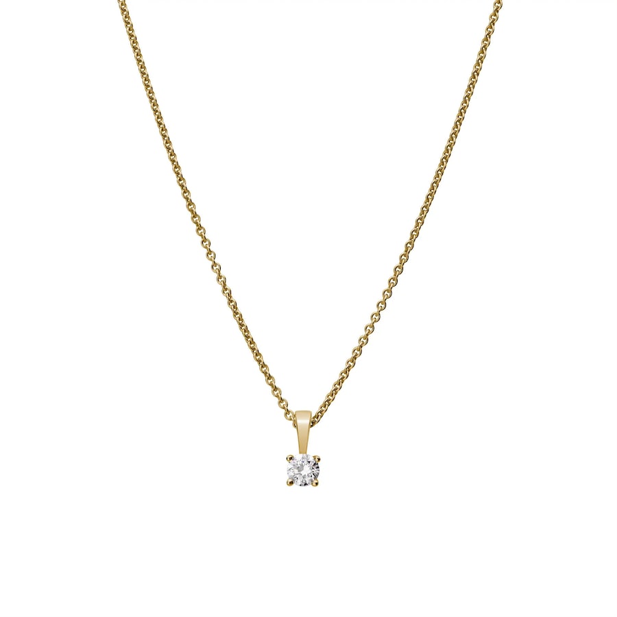 Lyomi Anhänger mit Kette 585/- Gold Diamant Lab Grown weiß 0,20ct. gelb vergoldet Damen