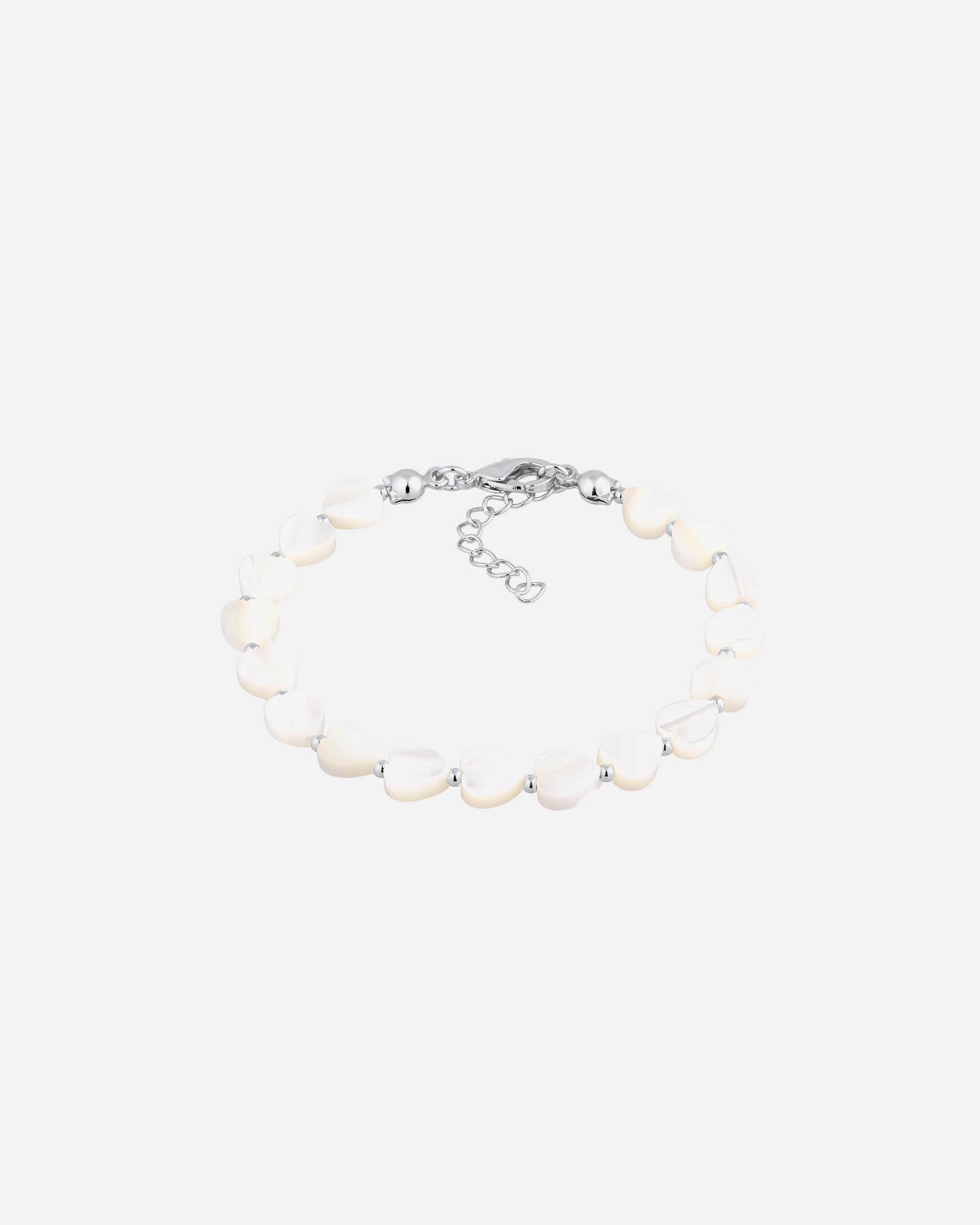 Armband für Weiblich Elli Muschel Herz Anhänger Messing Silberfarben silberfarben