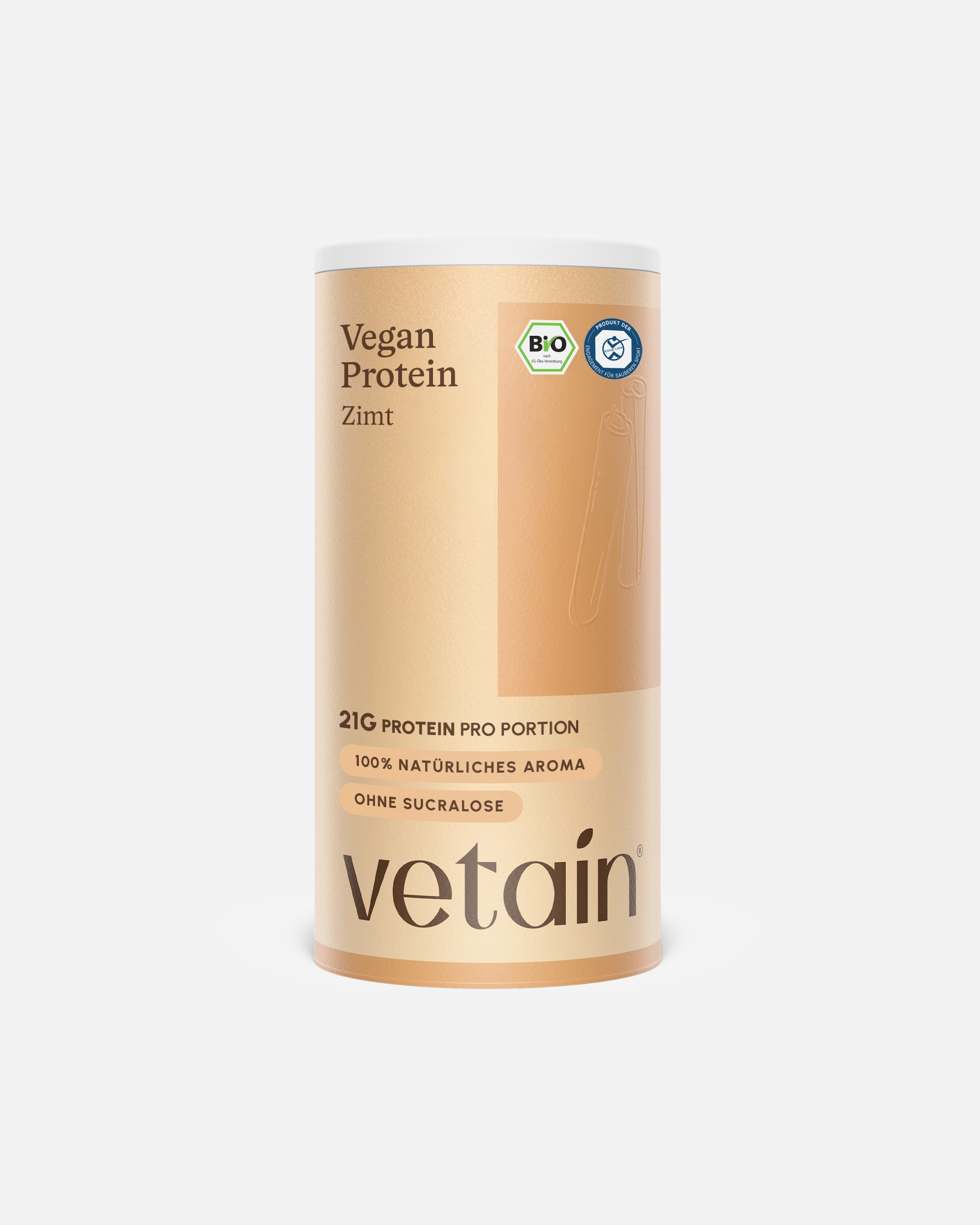 Protein & Shakes für Unisex Vetain Default Brand Line Bio Vegan Protein Pulver - Aus 4 pflanzliche Proteinquellen Zimt