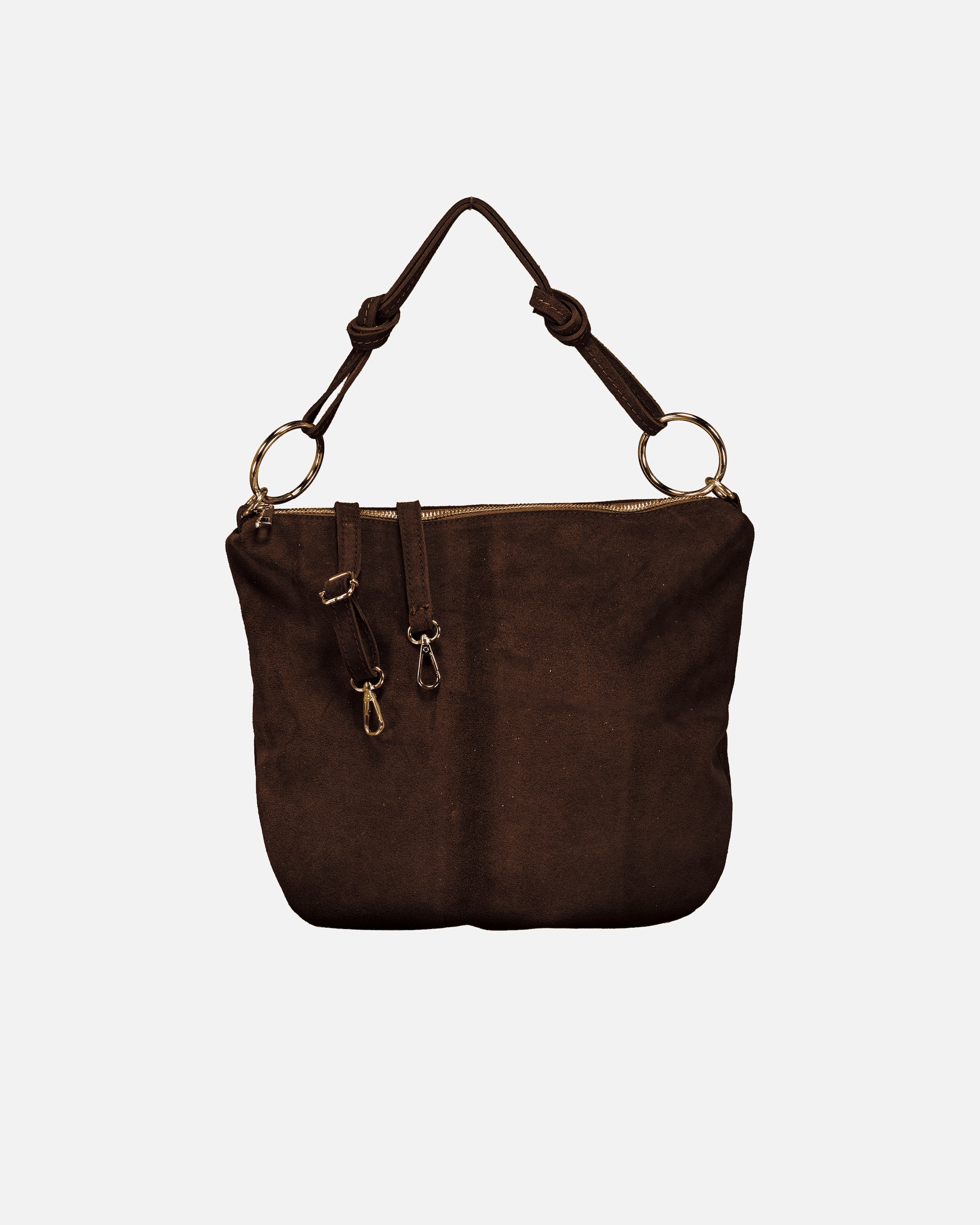 Tasche für Weiblich Hausfelder Manufaktur Beuteltasche Velours Dunkelbraun