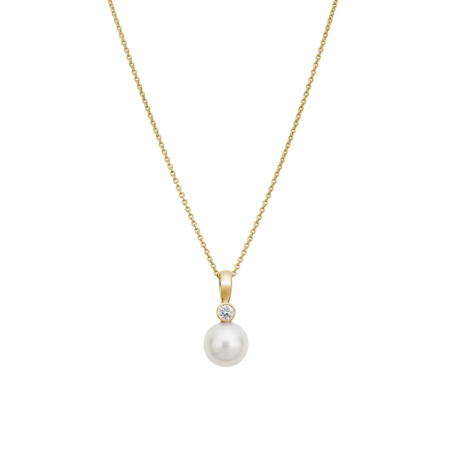 Lyomi Anhänger mit Kette 585/- Gold Diamant Lab Grown weiß 0,10ct. 45,0cm Damen