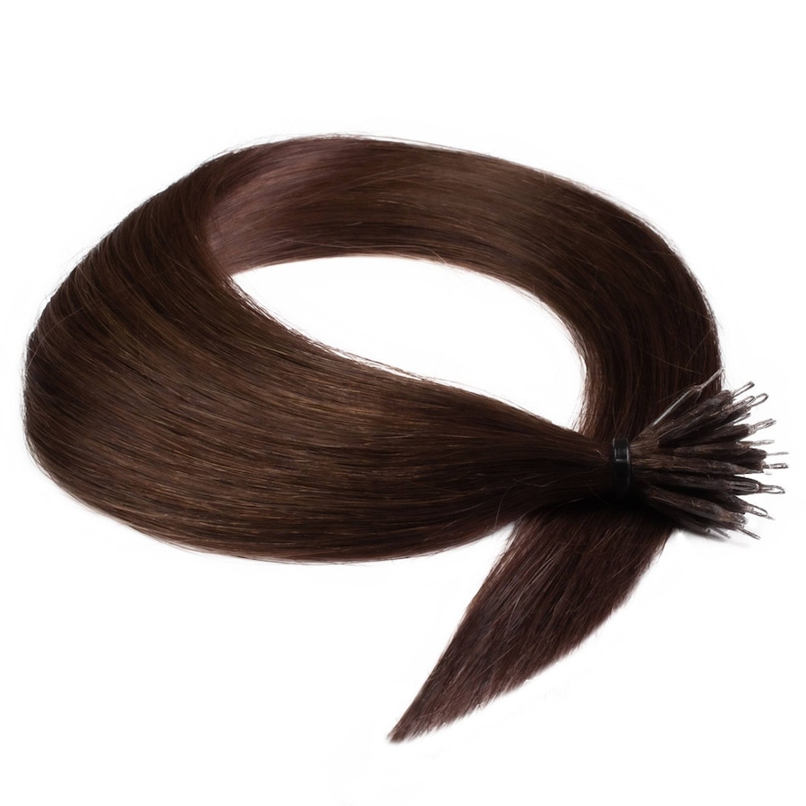 hair2heart Nanoring Extensions Premium Echthaar #6/3 Dunkelblond Gold 1g 60cm Schwarz Damen