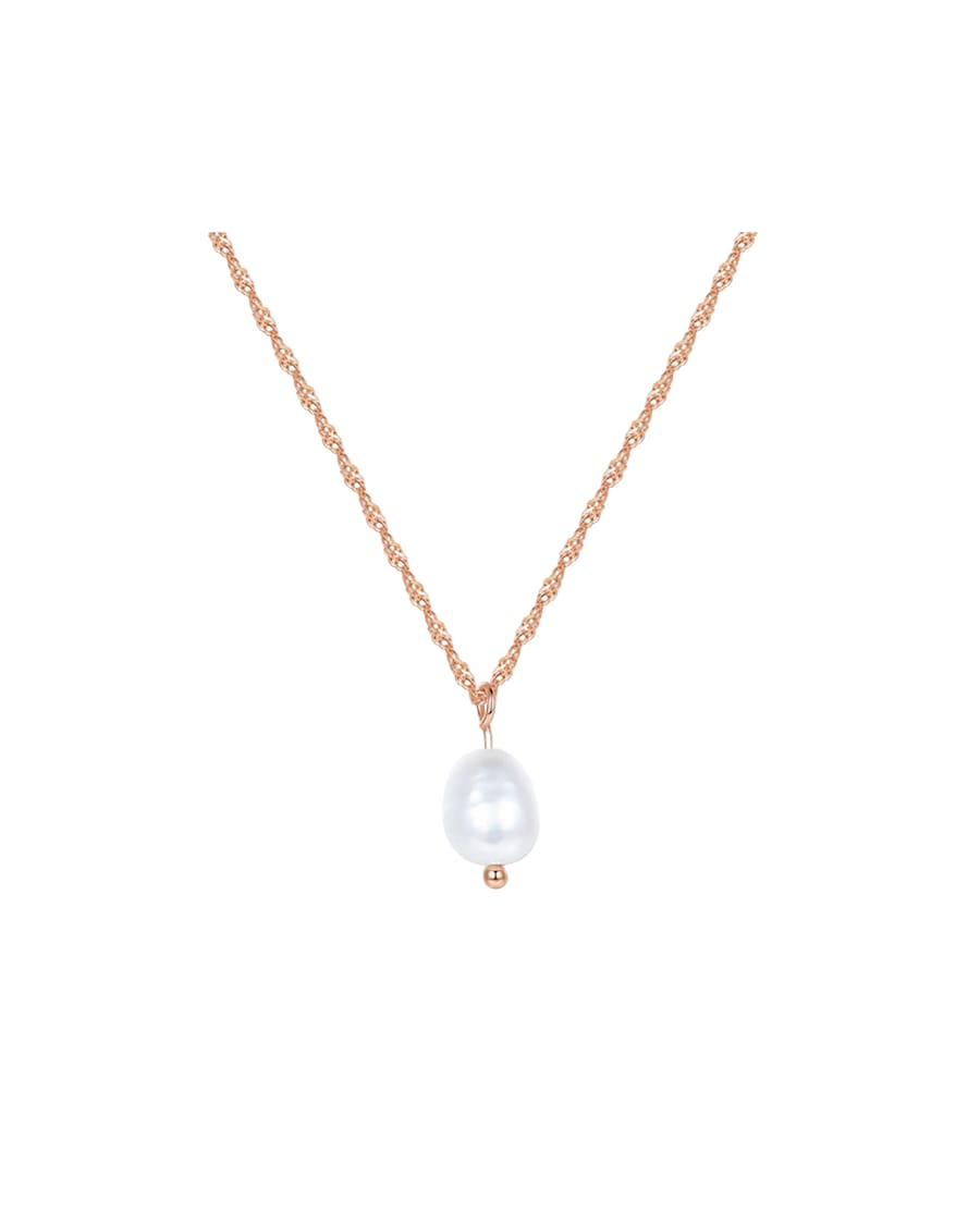 Hey Happiness Kette mit Perle Anhänger aus 925 Sterlingsilber Rosegold Damen