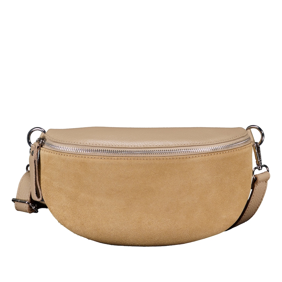 Hausfelder Manufaktur Gürteltasche Velours mit Silberfittings Sand Damen