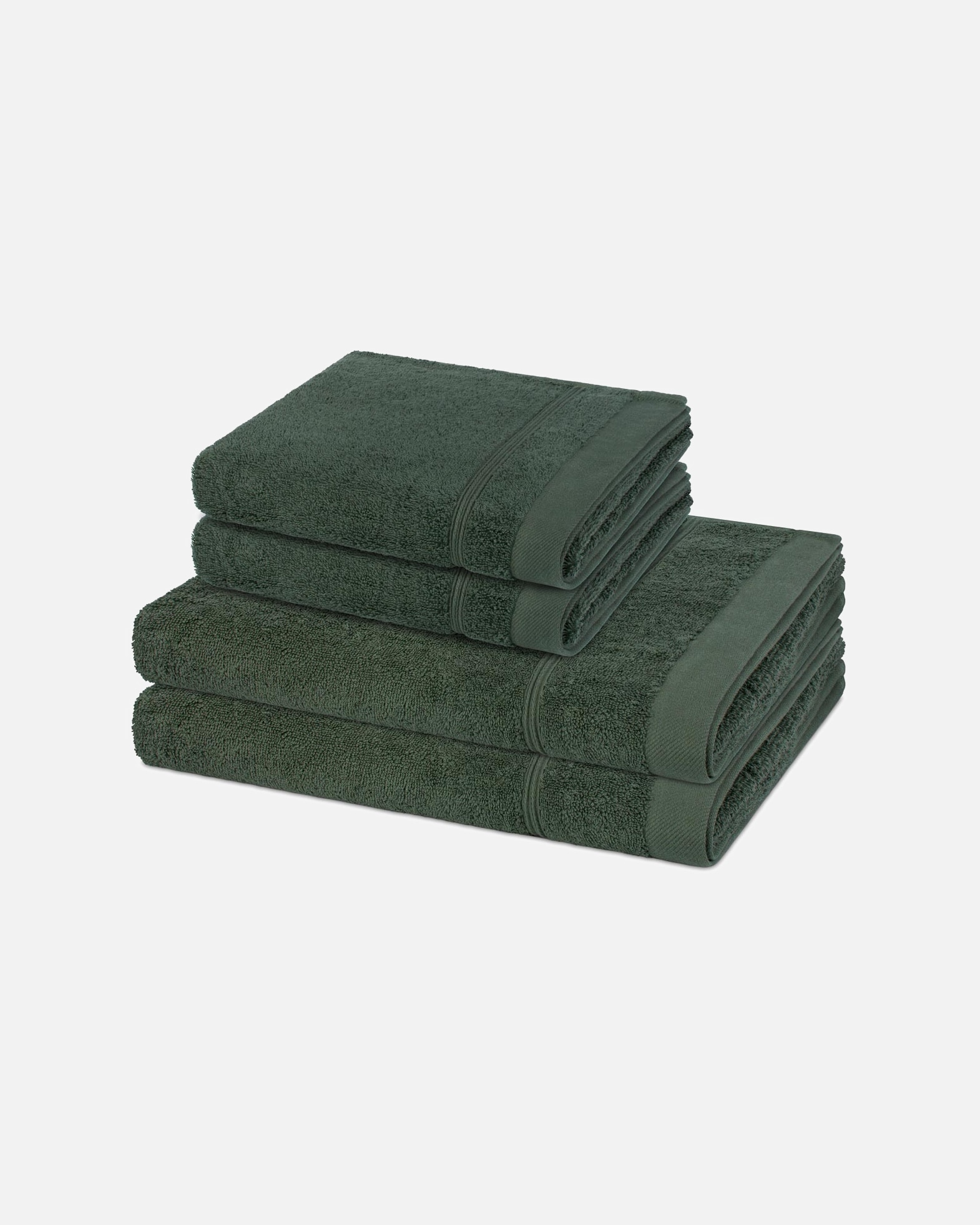 Handtuch für Unisex ROSS Handtuch-Set Rubin (4-teilig) Tannengrün