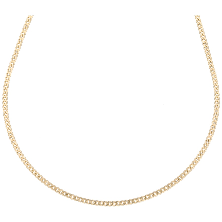 Luigi Merano Kette Panzerkette, flach, diamantiert, massiv, Gold 750 45 cm Damen