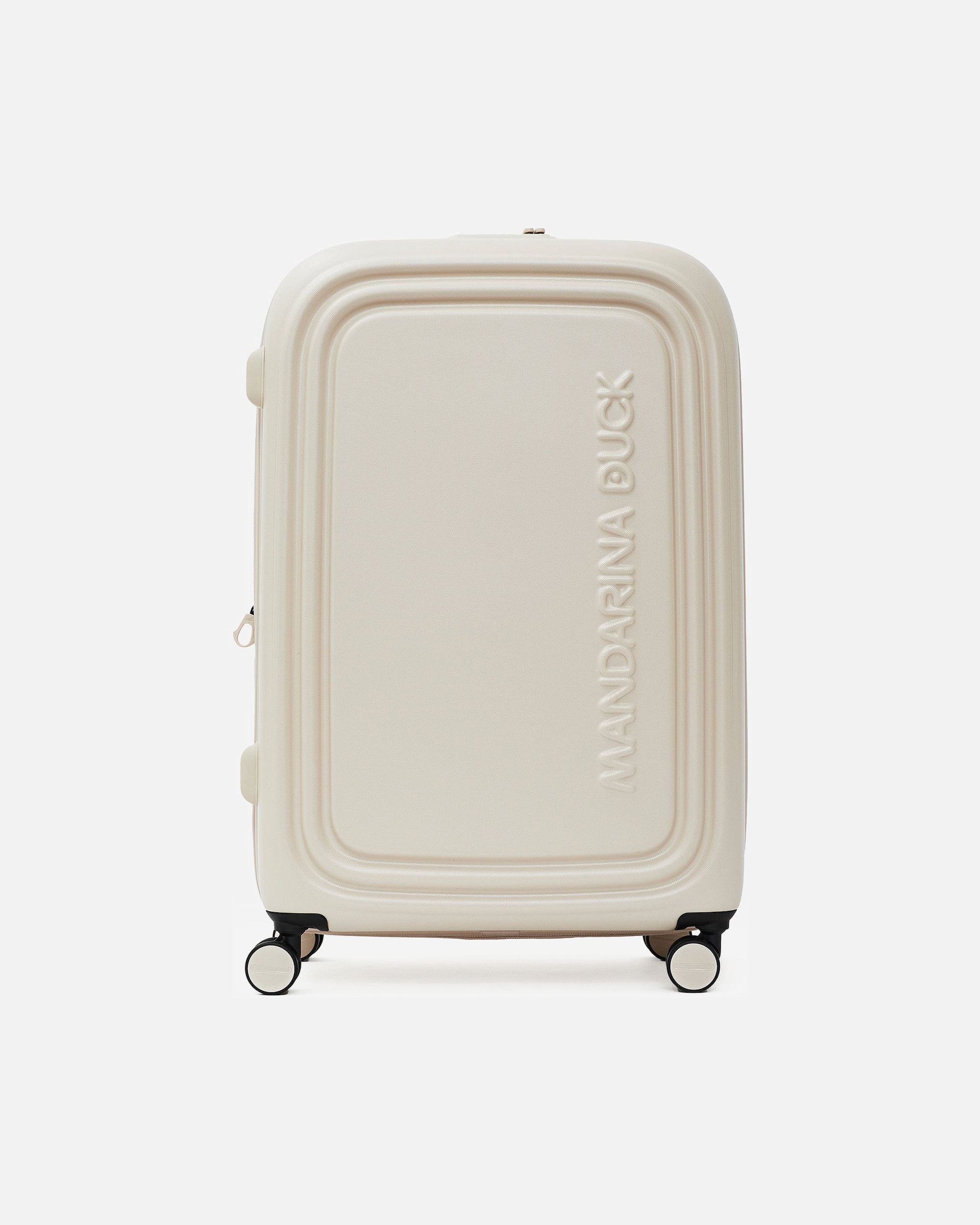 Koffer für Männlich Mandarina Duck Logoduck + 4 Rollen Trolley L 75 cm white mocha