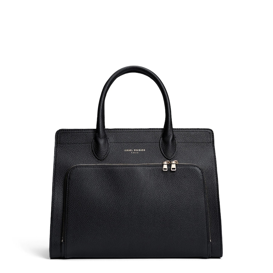 Isabel Bernard Honoré Nadine schwarze Handtasche aus Kalbsleder mit 13-Zoll-Laptopfach IB25110-001-13 Damen