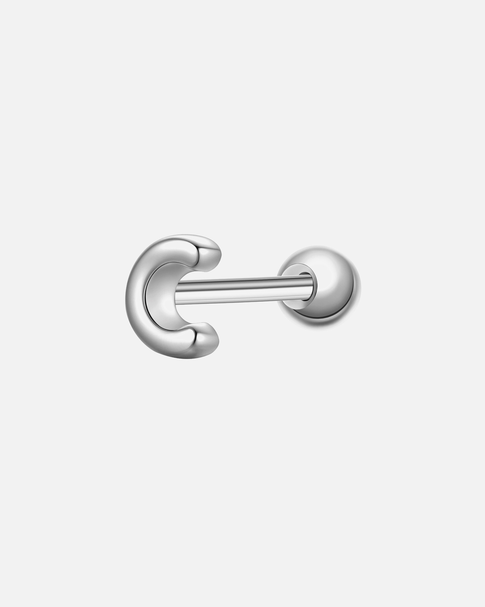 Ohrringe für Weiblich Glanzstücke München Piercing Buchstabe C aus Sterling Silber in silber 4,3 mm