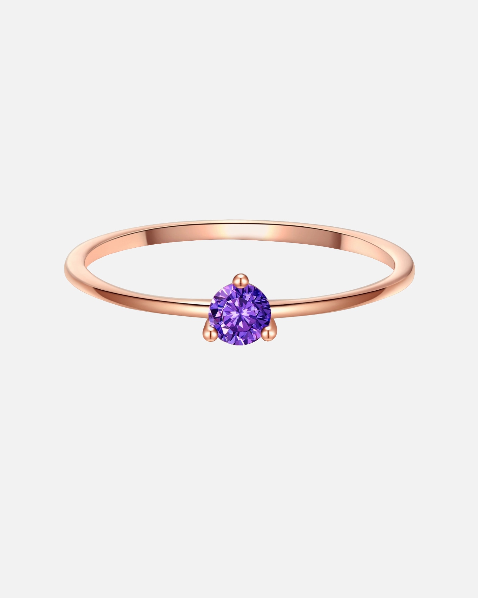 Ring für Weiblich Glanzstücke München Ring Sterling Silber roségold Zirkonia lila 48
