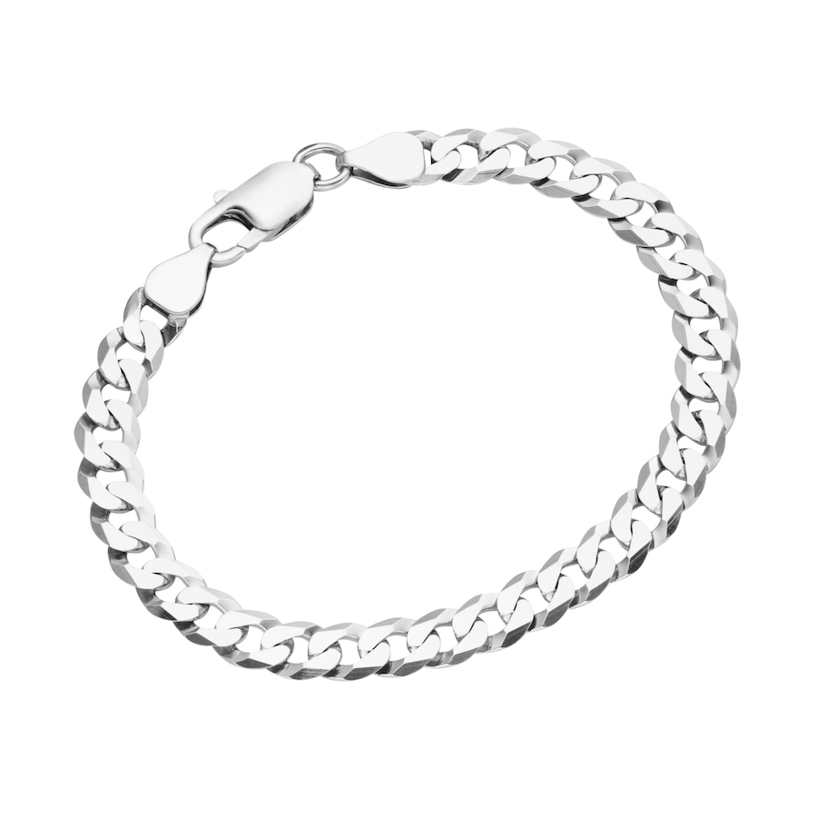 Smart Jewel Armband Panzerkette diamantiert, massiv, Silber 925 21 cm Damen