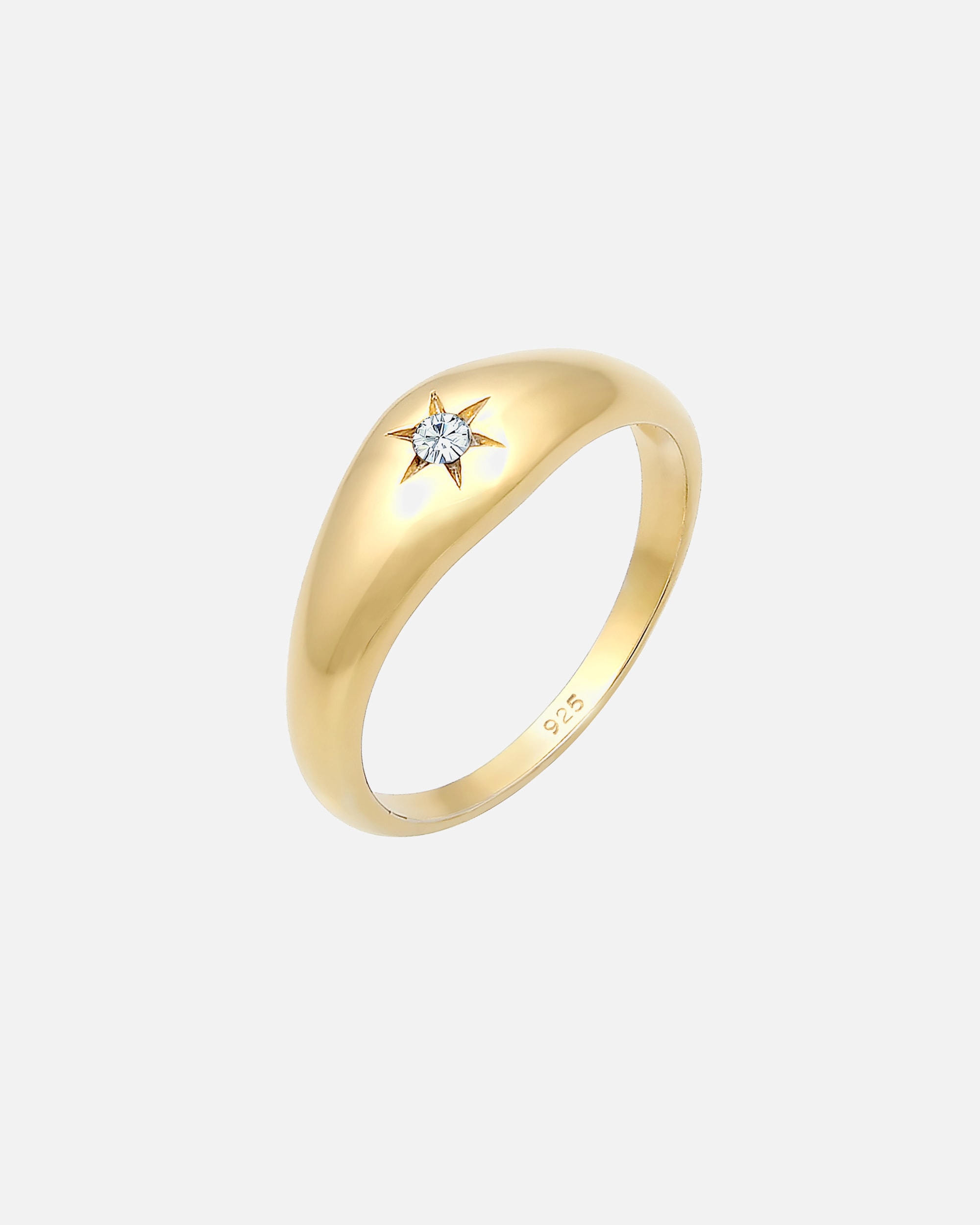 Ring für Weiblich Elli Siegelring Stern 925er Silber, mit Kristallen von Swarovski® 54