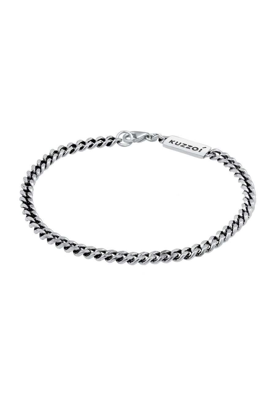 KUZZOI Herren Panzerkette Massiv Basic Piece 925 Silber 21