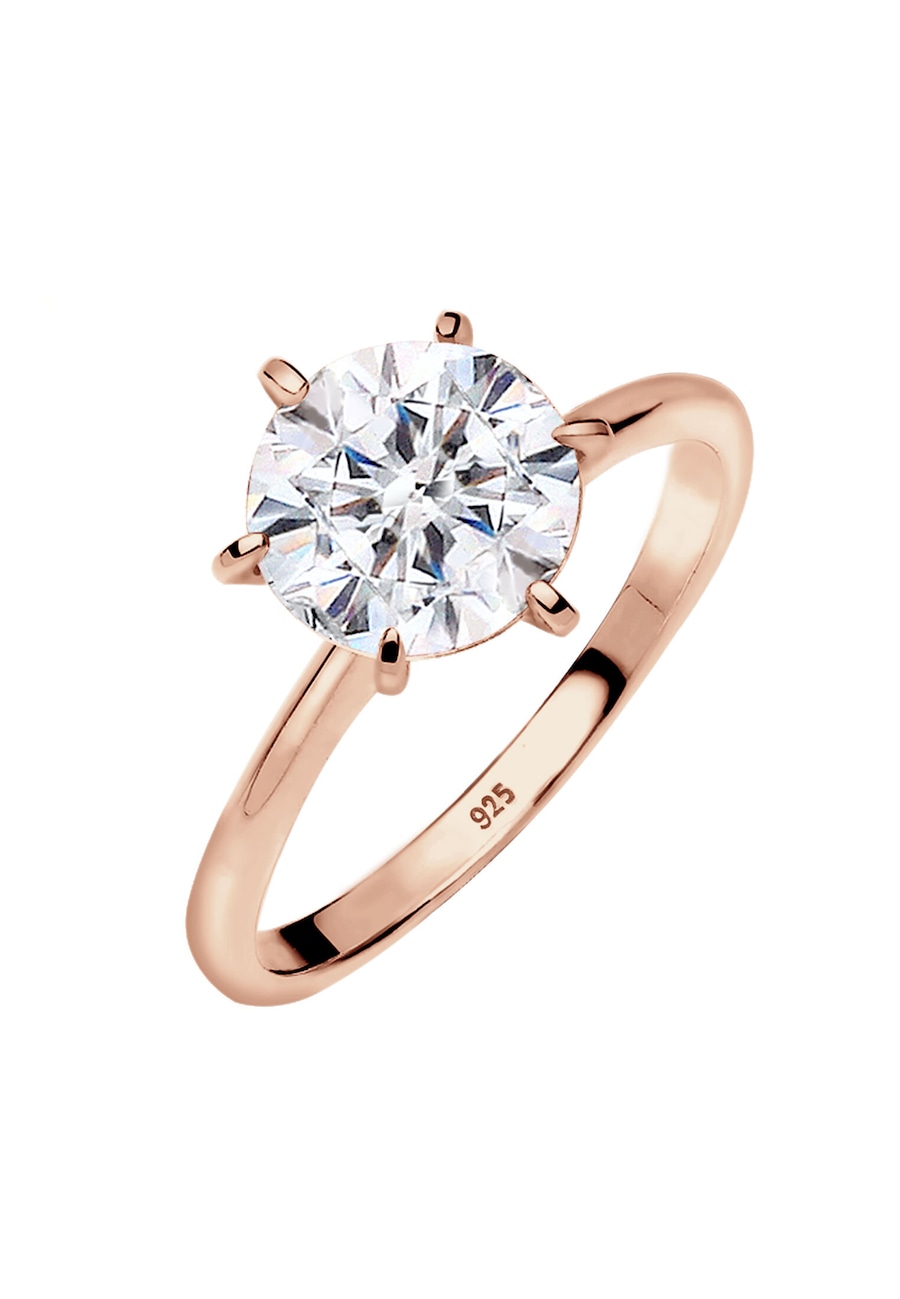 Elli Verlobungsring Weiß 925 Silber, mit Kristallen von Swarovski 52 Damen