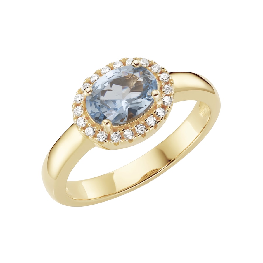 Smart Jewel Ring mit weißen und hellblauem Zirkonia, Silber 925 58 Violett