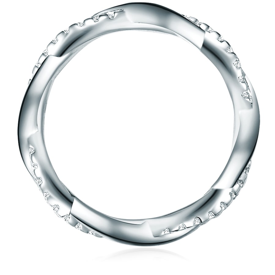 Trilani Ring aus Sterling Silber in silber mit Zirkonia 48 Weiss Damen