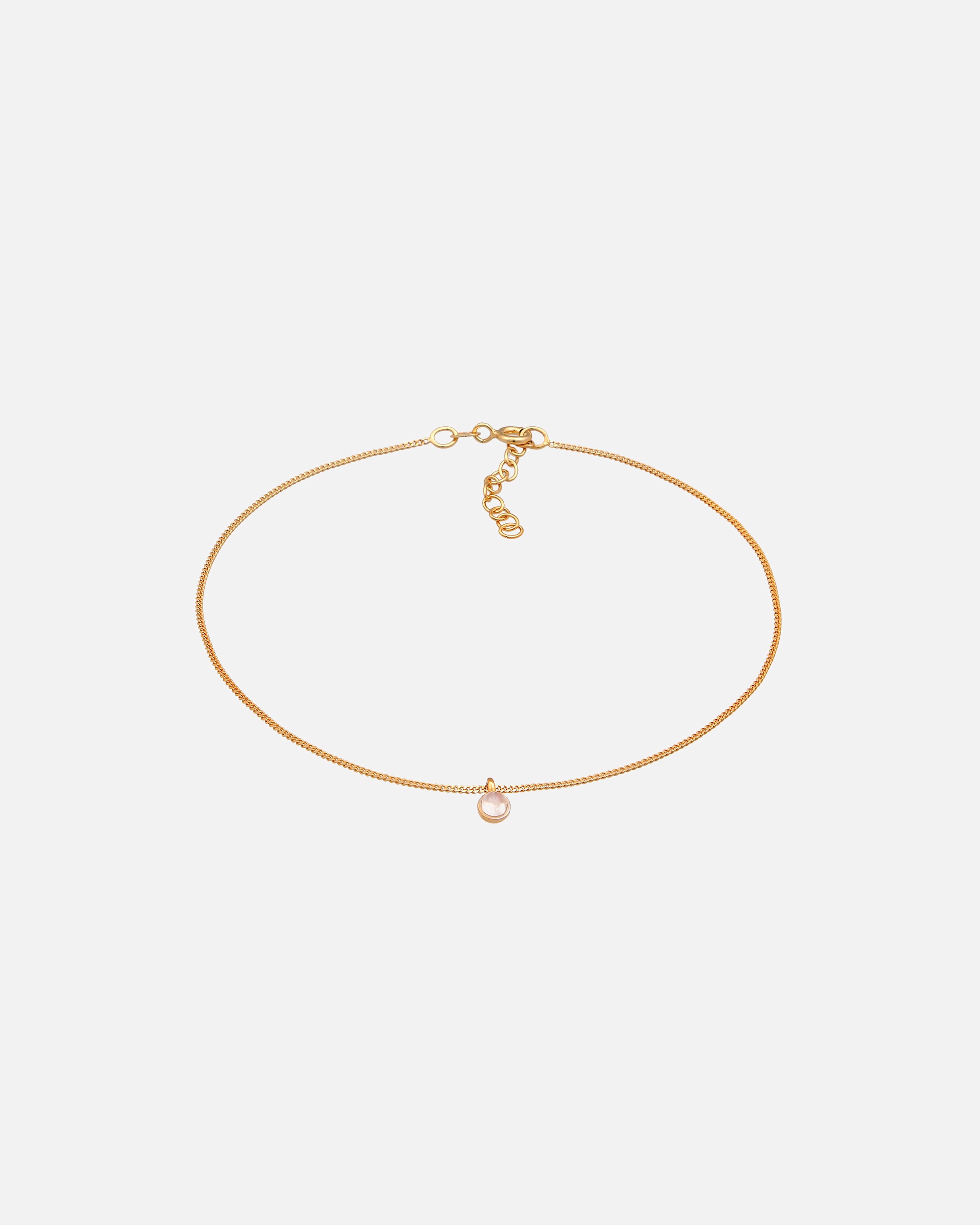 Fußschmuck für Weiblich Elli Anhänger Mondstein Solitär 925 Silber goldfarben