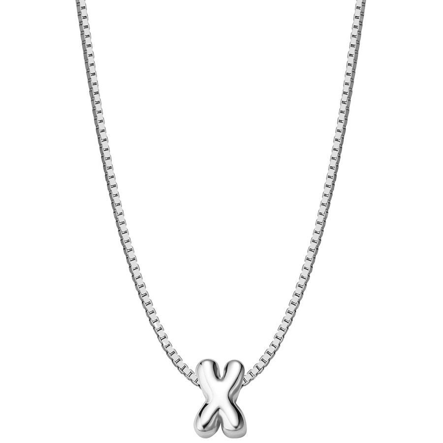 Glanzstücke München Halskette Buchstabe X aus Sterling Silber in silber 40,0 cm Basiskette + 5,0 Verlängerung Damen