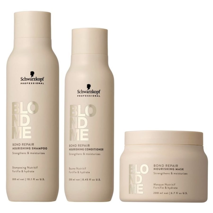 Schwarzkopf Professional Blondme Bond Repair Nourishing Bundle Maske (Shampoo + Conditioner Maske) Damen