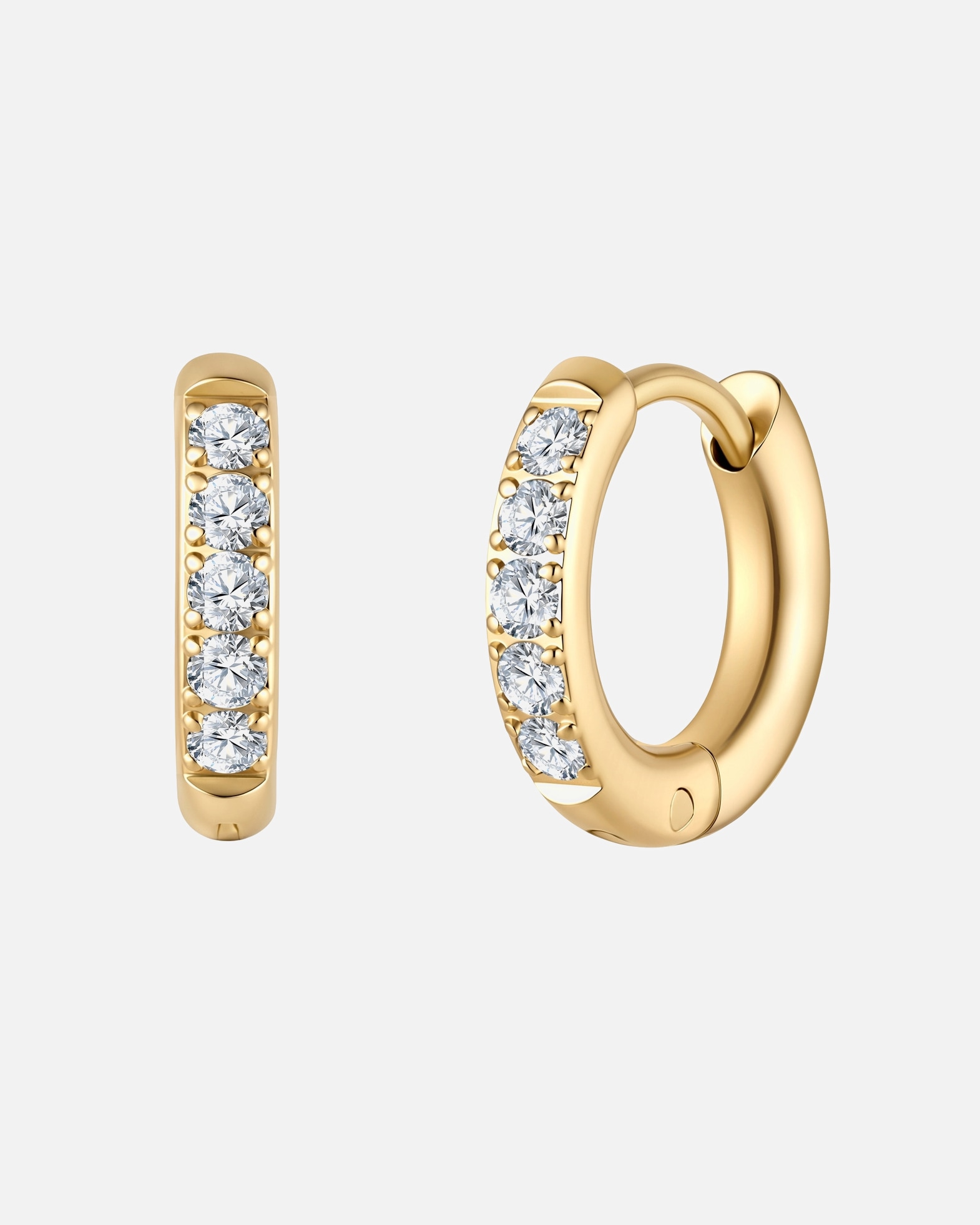 Creolen für Weiblich Glanzstücke München Creolen aus Edelstahl in Gelbgold mit verziert mit Kristallen von Swarovski® 11,5 mm