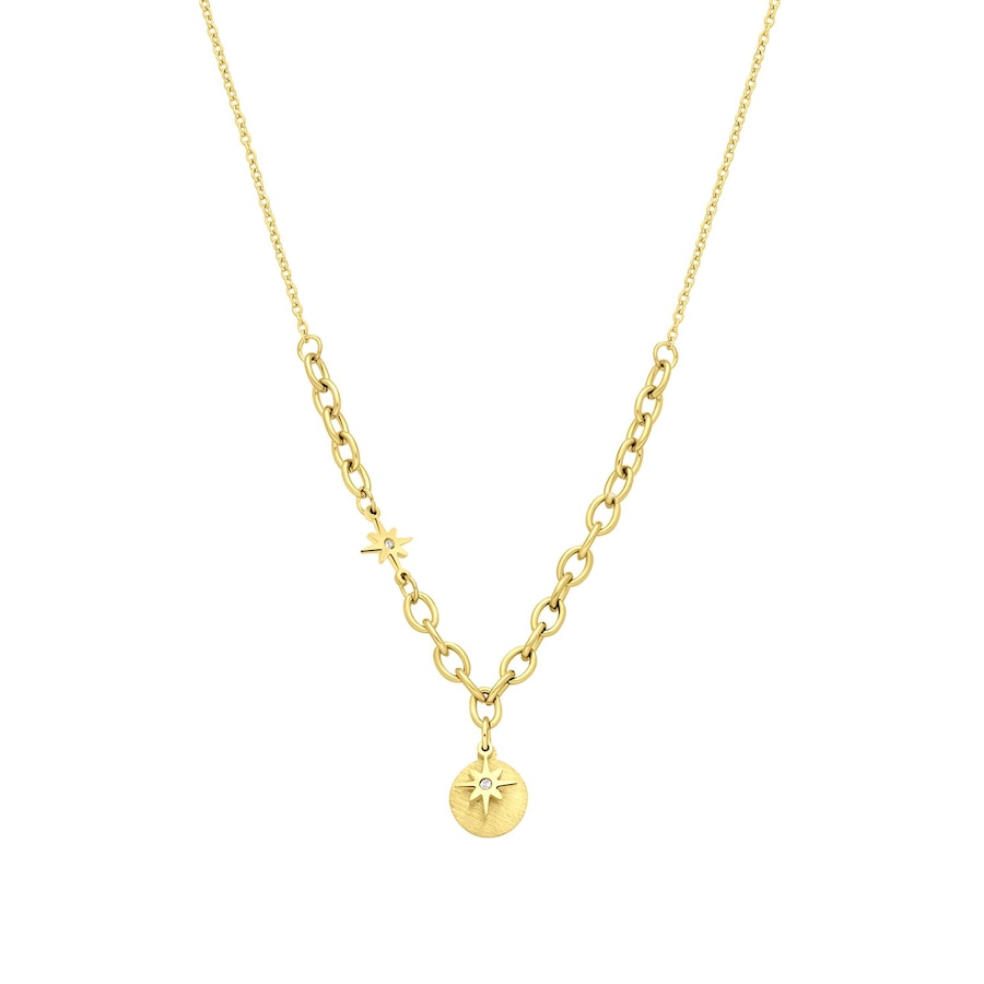 Lucardi Halskette Stahl 50cm Gold Damen