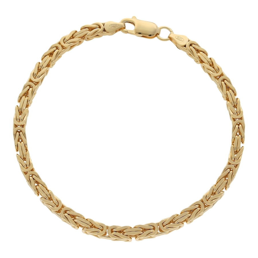 Smart Jewel Armband Königskette, massiv, Silber 925 vergoldet 23 cm Hellbraun Herren