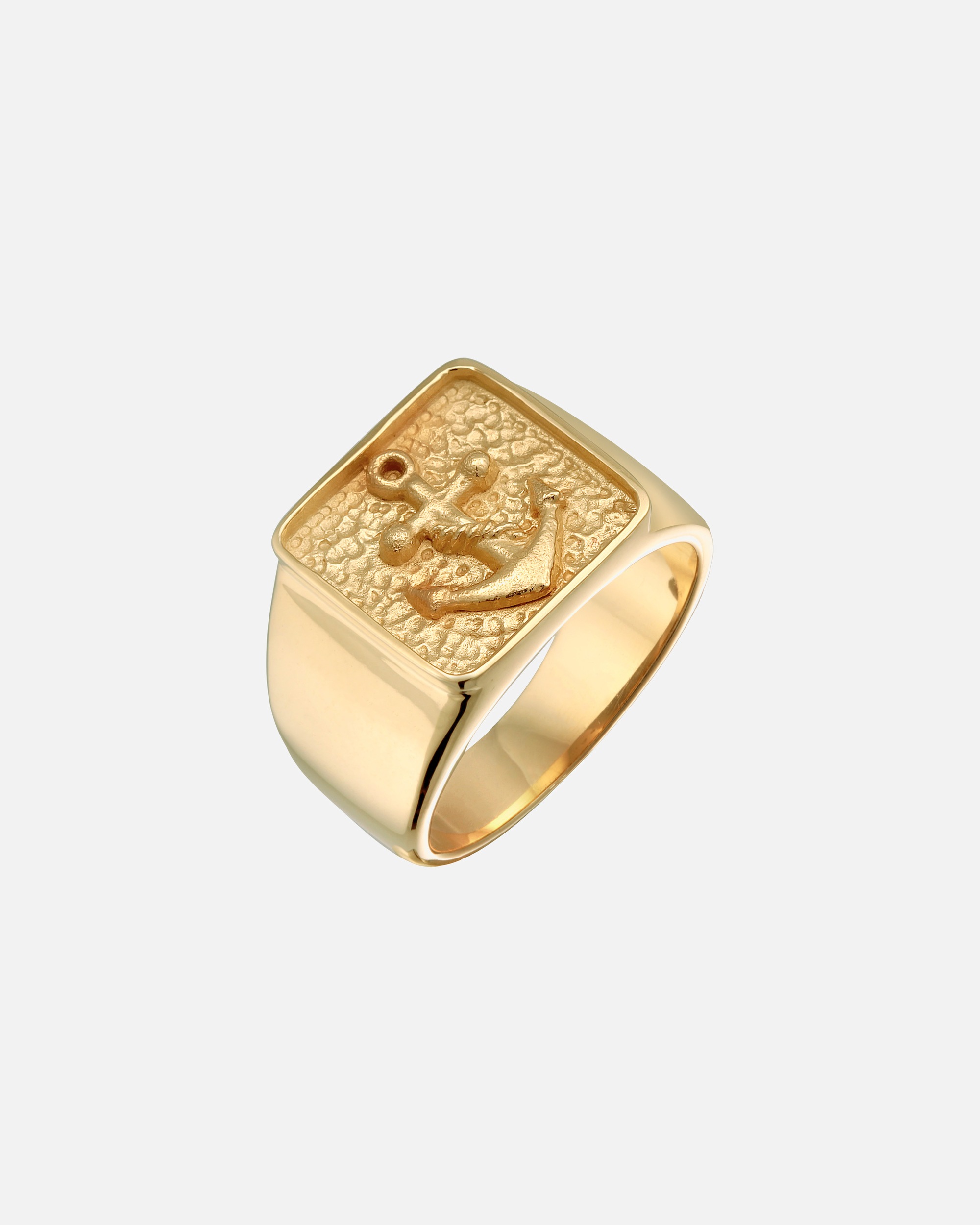 Ring für Männlich KUZZOI Herren Siegelring Anker Basic Oxidiert 925 Silber 64