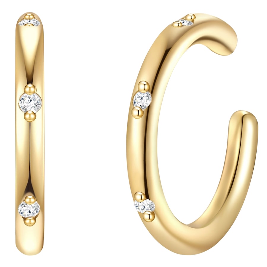 Glanzstücke München Ohrklemme Sterling Silber Zirkonia in Gelbgold 10,9 mm Damen