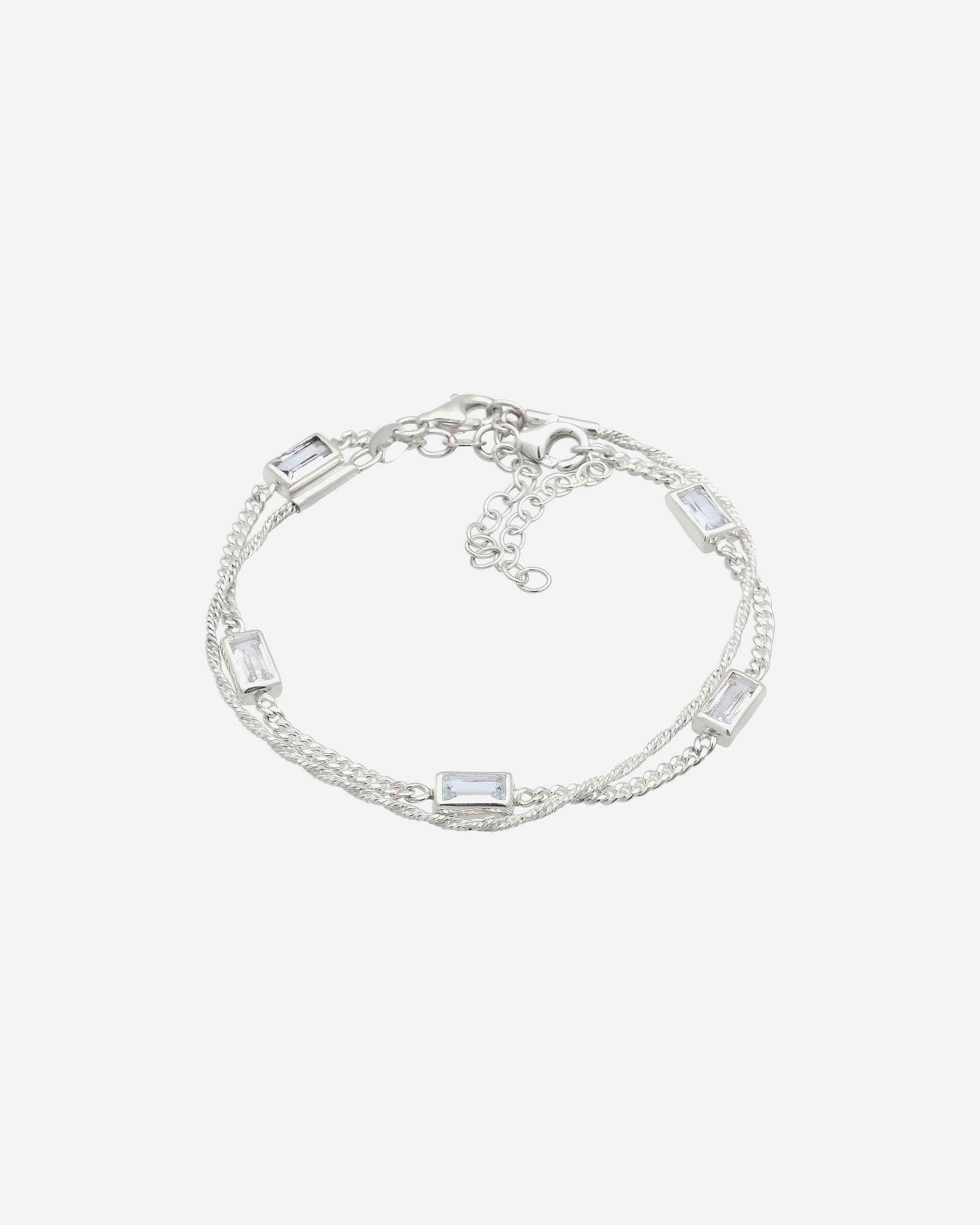 Armband für Weiblich Elli Set Topas Weiß 925 Sterling Silber 16