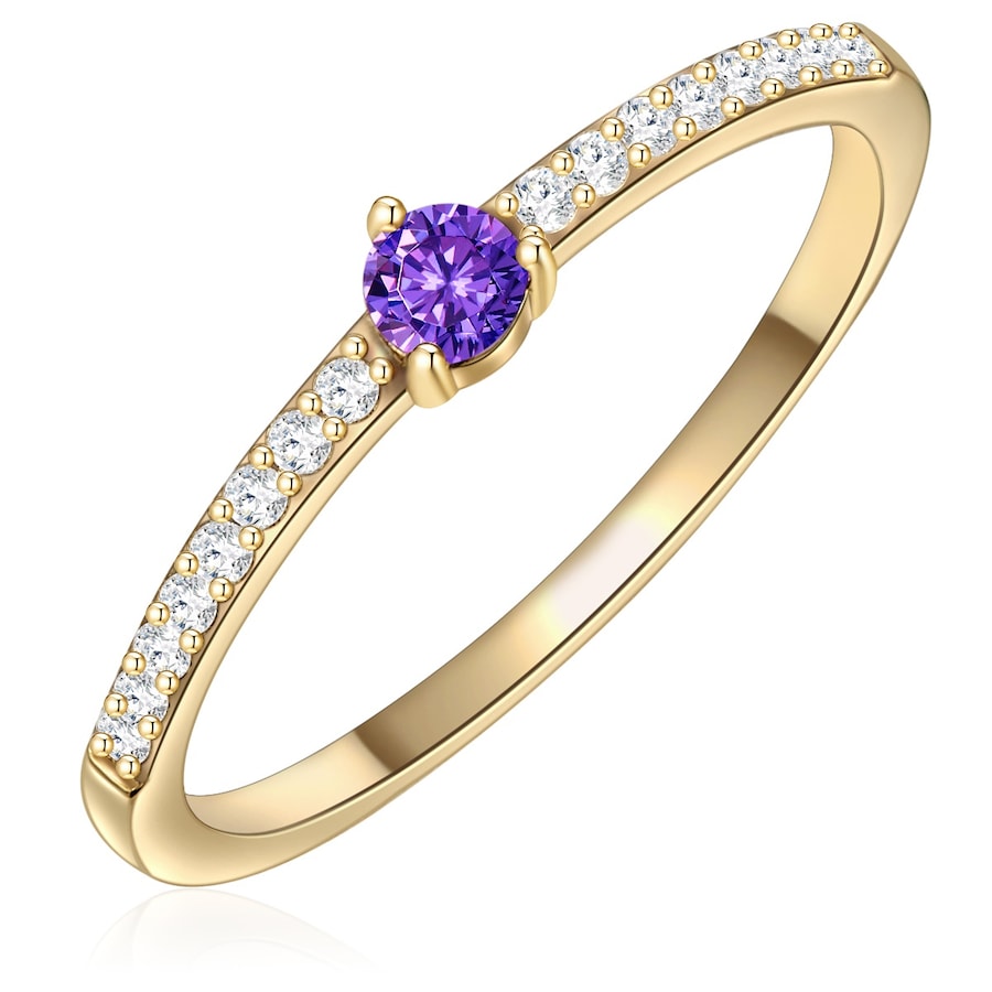 Glanzstücke München Ring Sterling Silber Zirkonia in Gelbgold 48 Damen