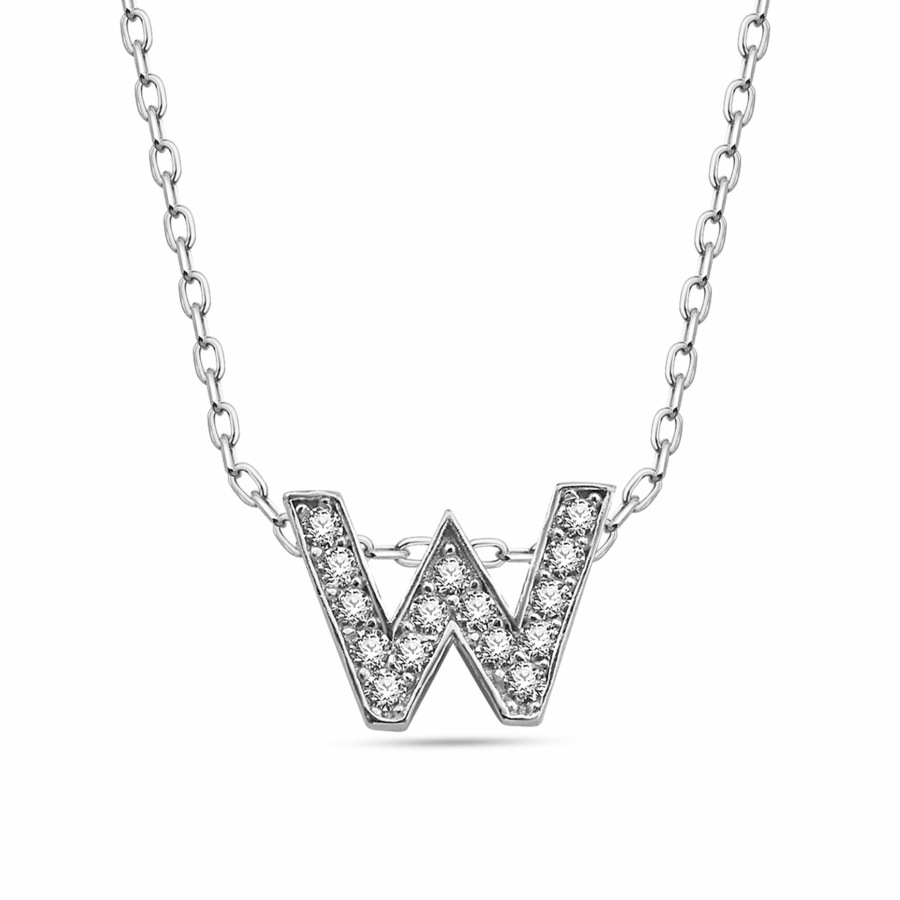 dKeniz Anhänger mit Kette 925/- Sterling Silber Zirkonia bunt 40cm+3cm Weiss Damen