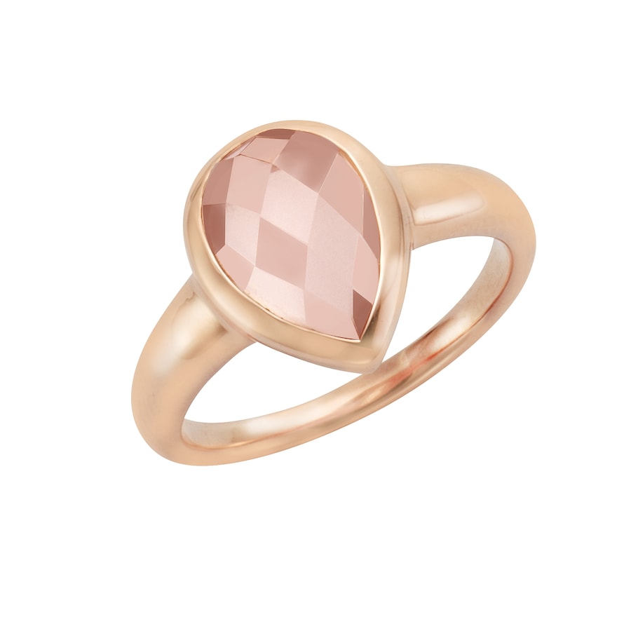 Jamelli Ring 925/- Sterling Silber Rosenquarz rosa 060 (19,1) Damen