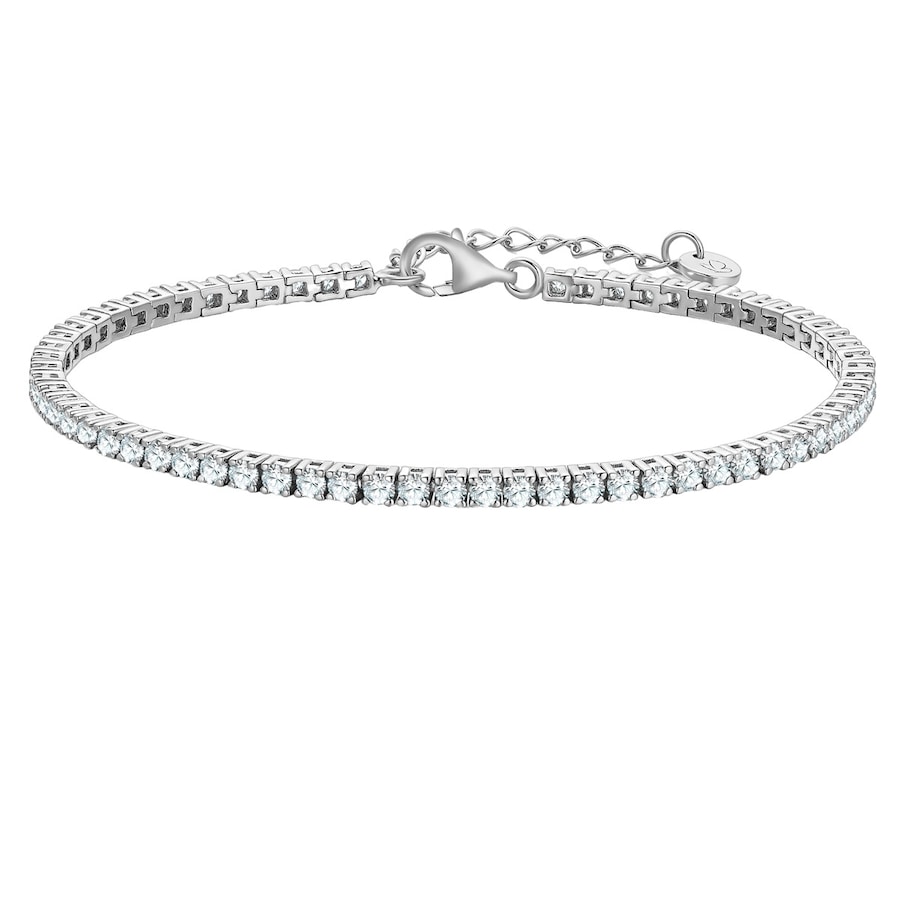 Glanzstücke München Armband aus Messing in Silber mit Zirkonia 17,0 cm Basislänge + 3,0 Verlängerung Damen
