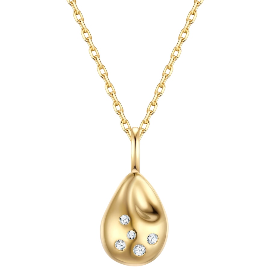 Glanzstücke München Halskette aus Sterling Silber in Gelbgold mit Zirkonia 40,0 cm Basiskette + 5,0 Verlängerung Damen