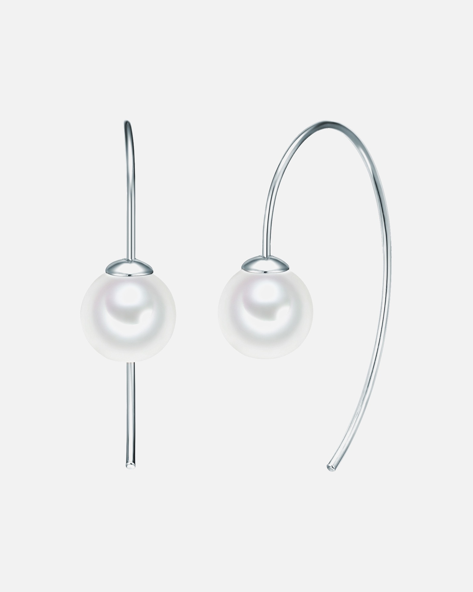 Ohrringe für Weiblich Lulu & Jane Perlen-Ohrhänger Messing Muschelkernperle in Silber 21,6 mm