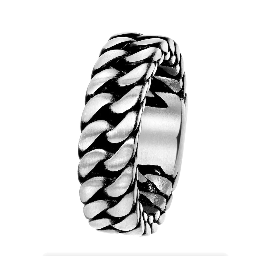 Lucardi Ringe Stahl - silbern 57mm Herren