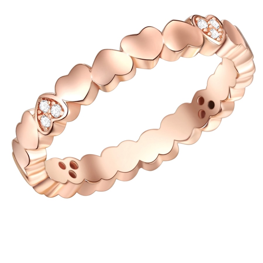 Lulu & Jane Ring Herz Sterling Silber Zirkonia in Roségold 58 Damen