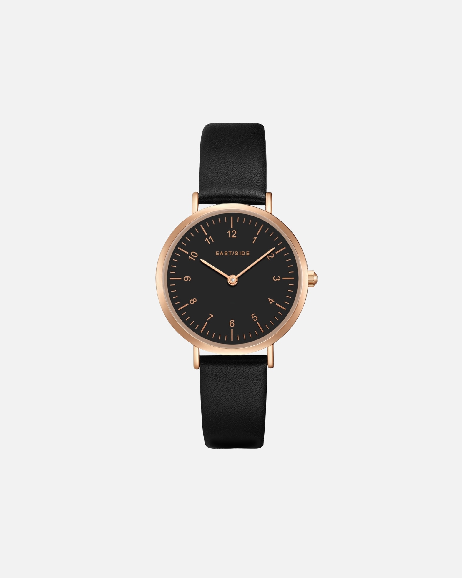 Uhr für Weiblich Eastside Quarzuhr Rosehill in Roségold Echtleder in Schwarz 32,1 mm